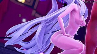 Hina exposed in raw 3D cartoon scenes with explicit anime details.