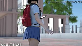 At Adult Time hentai, headmaster forces tardy classmates to screw publicly.