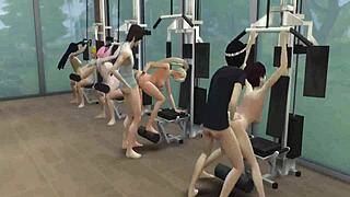 Hinata, Sakura, Ino, and Tenten in workout gear