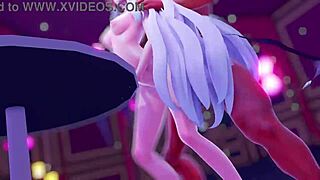 Hina exposed in raw 3D cartoon scenes with explicit anime details.