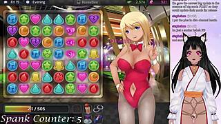 Vtuber lewdneko plays huniepop part 1 with steamy spanking action. Anime gaming gets wild and chill!