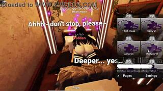 New condo slut gets fucked and cums in roblox anime game