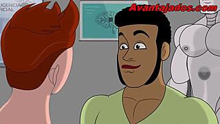 Cartoon gay action with a tough guy and his partner