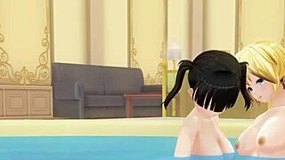 CM3D2 Hentai Scene with Iris Provoking Tamaki Before a Steamy Bath - Fireforce