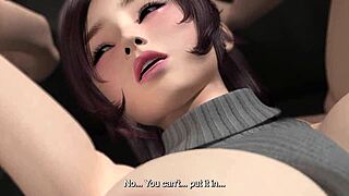 우메마로 3D 빅 틷 섹스 테라피스트의 인터레이셜 크림파이 티티 섹스