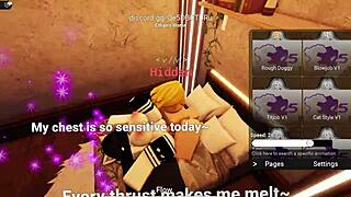 New condo slut gets fucked and cums in roblox anime game