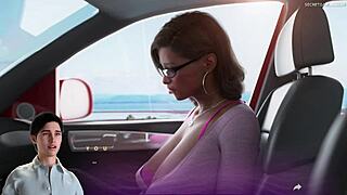 Passionate cougar cheat in her car, husband unaware
