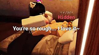 New condo slut gets fucked and cums in roblox anime game