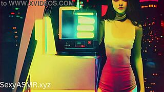 In cyber punk world, hot sluts in cosplay relax with sucking ASMR.
