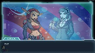 Redhead gives handjob to alien villain Daxter in anime