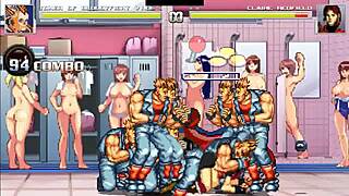 Hentai mugen Claire Redfield gets fucked by many in a wild orgy