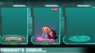 Redhead gives handjob to alien villain Daxter in anime