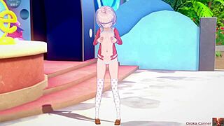 A girl got too excited while visiting the aquarium, she got wet