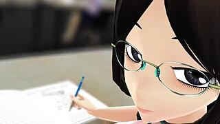 Caught Peeping By Film13 Original MMD R18 With 3D Big Cock Tits Cum Glasses Handjob Monster Cock Classroom