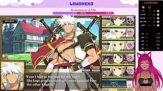 Vtuber Lewdneko moans through big tits oppai action in Evenicle part 21