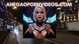 Ahegao sluts crave nut in car traffic relaxation with blonde costumes ASMR.