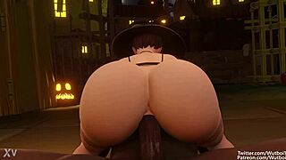 Halloween Tracer from Wutboi rides a big black cock in wild 3D action. Her tight ass and small tits bounce hard during the intense creampie scene.