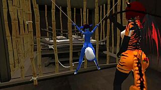 Blue Vixen leva foda forte em setup de látex