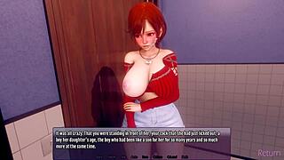 3D Redhead Milf With Big Tits And Oppai Strokes Your Giant Cock While Licking It