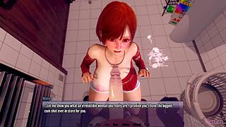 3D Redhead Milf With Big Tits And Oppai Strokes Your Giant Cock While Licking It