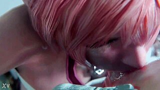 Ρε, αυτό το hardcore hentai στοματικό πάει μέχρι τον πυθμένα με οργασμό