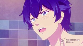 Watch this girl enter the bathroom completely naked, unaware someone's inside watching her every move in anime style! She gasps in shock.