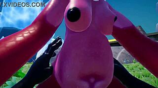 Messy Kobold Threesome with Furry Futanari in Wild Group Game Action