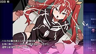 Hey, check out this heroine's dark side blowjob scene in Japanese hentai