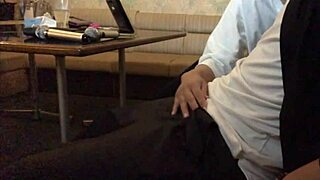 Amateur couple gets horny in karaoke and fucks