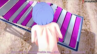 Rem Doggystyle Action on Beach in Re Zero 3