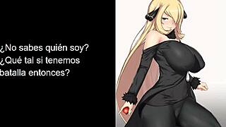 Cynthia takes control in a Spanish domination scene from Pokemon.