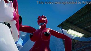 Messy Kobold Threesome with Furry Futanari in Wild Group Game Action