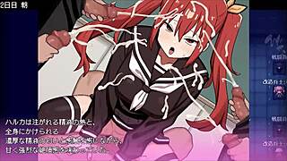 Hey, check out this heroine's dark side blowjob scene in Japanese hentai