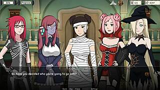 Hey, wanna see Naruto's Kunoichi Trainer Dinaki V0.13? Part 44 has Halloween tricks with R Milos by Loveskysan69!