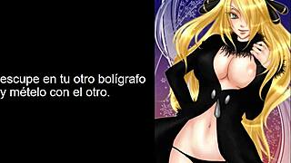 Cynthia takes control in a Spanish domination scene from Pokemon.