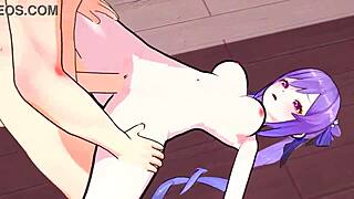 Keqing gets wild with intense sex at a love hotel in Genshin Impact.