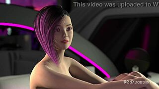 Sexy girl in cyberpunk style offers shaved pussy handjob and doggystyle anal in VR Nexus 3