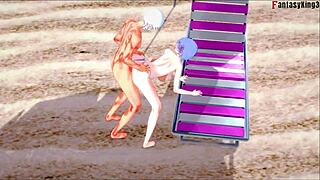 Rem Doggystyle Action on Beach in Re Zero 3