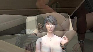 Heather dominates Marcus with goth femdom handjob on big black monster cock in 3D SFM hardcore.