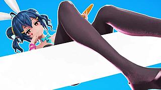 Miku Dives Into Rabbit Hole With Blowjob And Bunny Costume Action