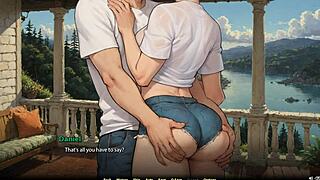 Moonripple Lake блондинка подруга демонстрирует тело перед интенсивным жестким трахом в аниме