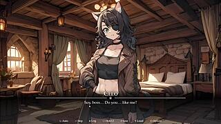 Oh wow, this cute cat girl with huge tits learns to suck cock in bdsm anime!