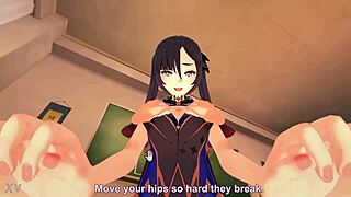 Female Hydro Character from Genshin Impact Game in Action