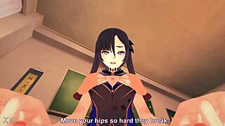 Female Hydro Character from Genshin Impact Game in Action