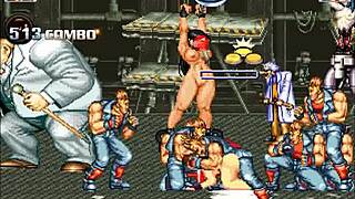 hentai mugen contrasts mai shiranui in wild gangbang with creampie and doggystyle twists