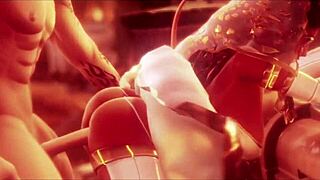 Krásné blondýnky milf s kývajícími velkými prsy se nechají vypráskat v Resident Evil