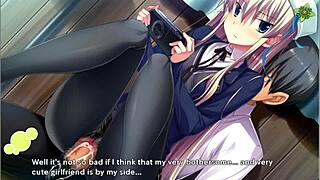 חברה מאצורי רוכבת קאוגירל בטניוהה הנטאי. מזיינת שדיים קטנים בבגד חברה.