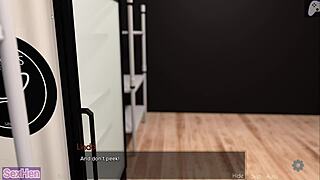 the awekening ep4 with this sexy redhead giving a titjob in hentai game, plus blowjob handjob anal on her teen ass and boobs