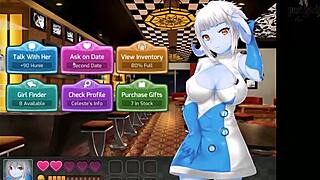 huniepop uncensored part 7 features redhead with big tits in alien bikini beach scene