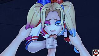 Harley Quinn Gives Sneaky Blowjob And Titty Fuck To Monster Cock In Dc Comics Quickie With Big Ass Action